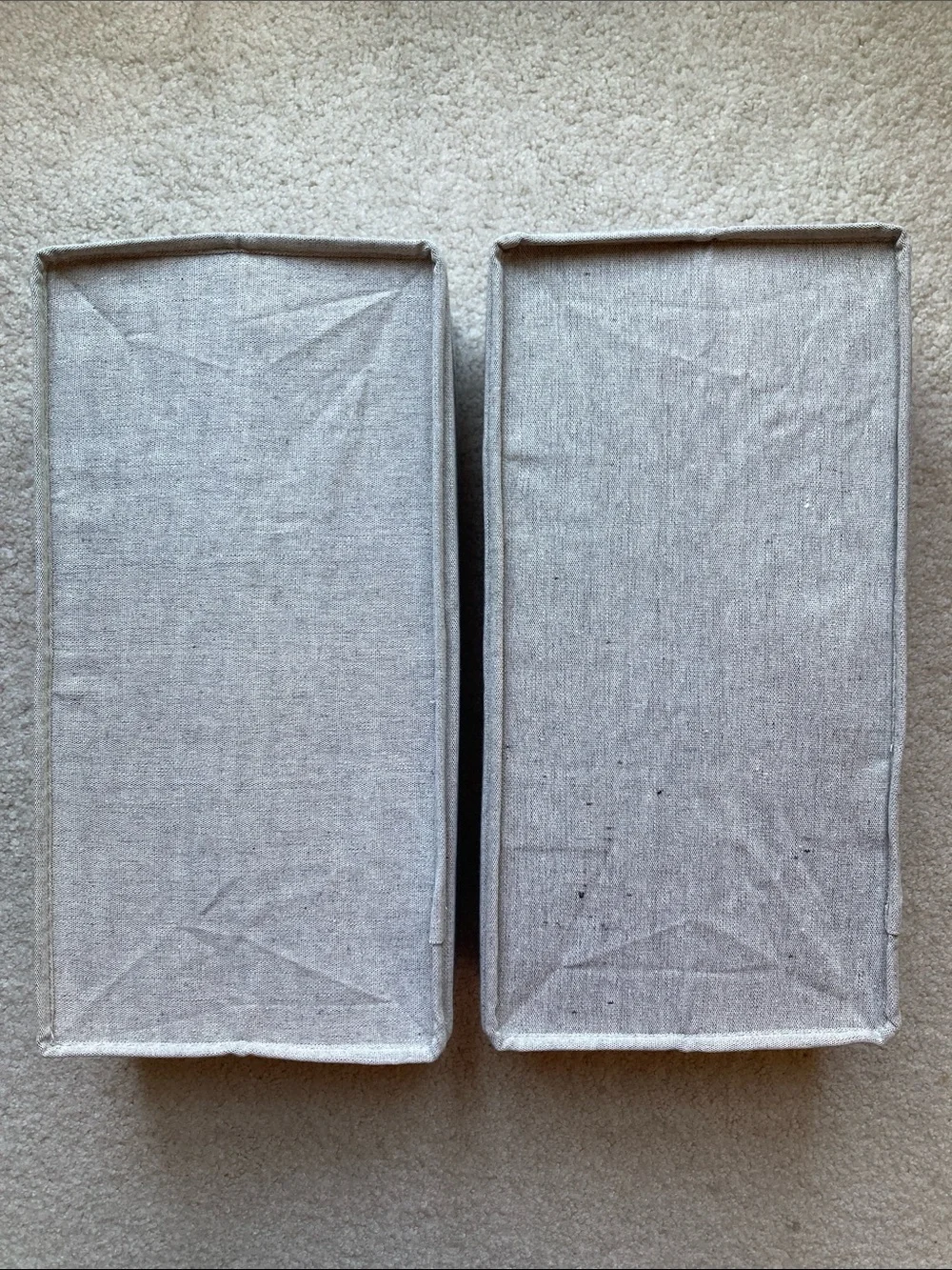 The Container Store bundle of two cocoa twill section drawer organizers